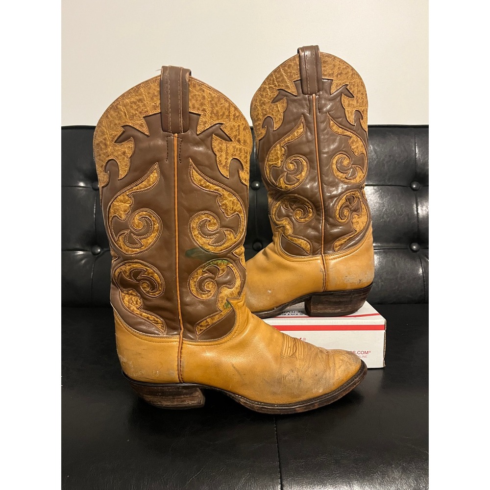 Vintage Tony Lama Western Cowboy Boots 4100 El Paso TX